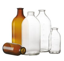 100 ml infuusfles, helder, type 1 geblazen glas