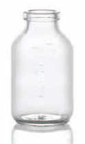 125 ml infuusflacon, helder, type 1 geblazen glas